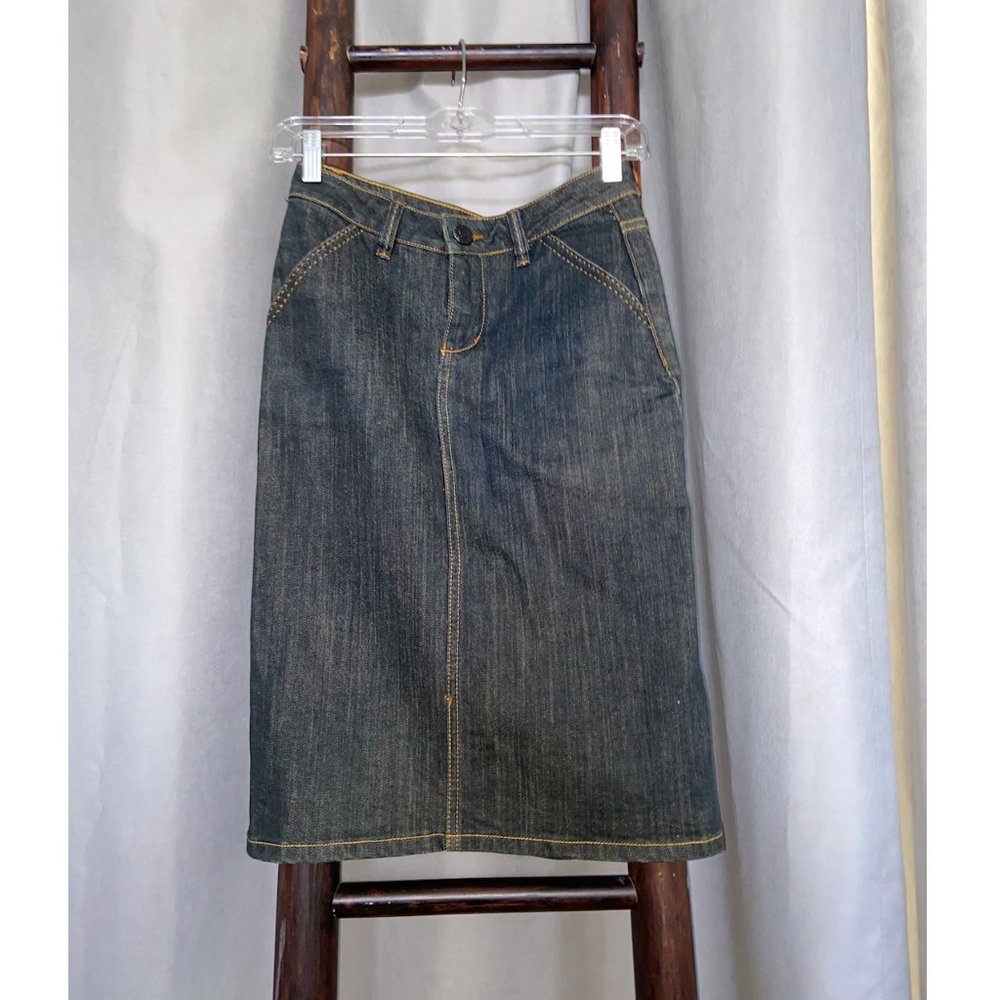 BCBG Denim Pencil Skirt